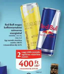 EcoFamily Red Bull magas koffeintartalmú szénsavas energiaital ajánlat