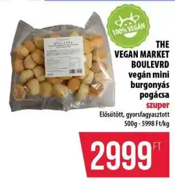 Coop THE VEGAN MARKET BOULEVRD vegán mini burgonyás pogácsa ajánlat