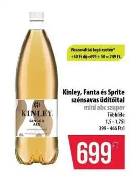 Coop Kinley, Fanta és Sprite szénsavas üdítőital ajánlat