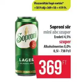 Coop Soproni sör ajánlat