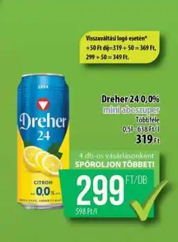 Coop Dreher 24 0,0% Citrom ajánlat