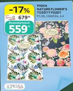 Auchan PIGNA NATURE FLOWER’S TŰZÖTT FÜZET ajánlat