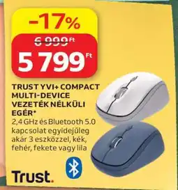Auchan TRUST YVI+ COMPACT MULTI-DEVICE VEZETÉK NÉLKÜLI EGÉR ajánlat
