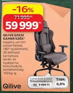 Auchan QILIVE Q3532 GAMER SZÉK ajánlat