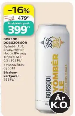 Auchan Borsodi Dobozos Sör ajánlat
