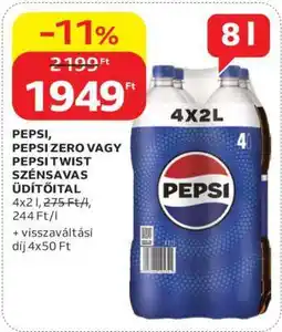 Auchan PEPSI, PEPSI ZERO VAGY PEPSI TWIST SZÉNSAVAS ÜDÍTŐITAL ajánlat