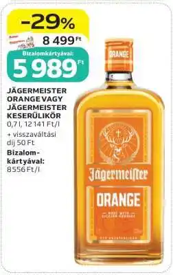 Auchan JÄGERMEISTER ORANGE VAGY JÄGERMEISTER KESERŰLIKŐR ajánlat