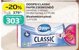 Auchan Ooops! Classic papír zsebkendő ajánlat