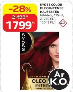 Auchan SYOSS COLOR OLEO INTENSE HAJFESTÉK ajánlat