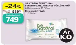 Auchan SILKY BABY BE NATURAL SENSITIVE AQUA NEDVES TÖRLŐKENDŐ ajánlat