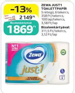 Auchan ZEWA JUST1 TOALETTPAPÍR ajánlat