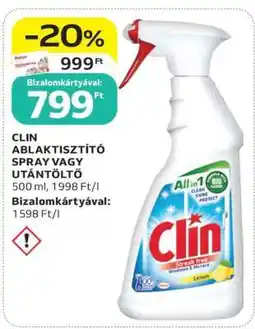 Auchan Clin Ablaktisztító Spray vagy Utántöltő ajánlat