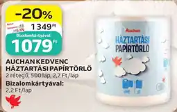 Auchan AUCHAN KEDVENC HÁZTARTÁSI PAPÍRTÖRLŐ ajánlat
