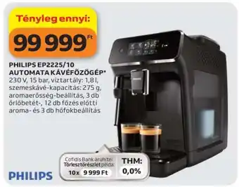 PHILIPS EP2225/10 AUTOMATA KÁVÉFŐZŐGÉP