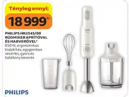 Auchan PHILIPS HR2545/00 Rúdmixer aprítóval és habverővel ajánlat