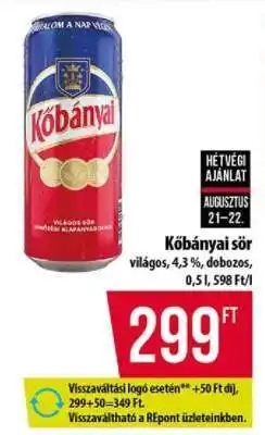 Coop Kőbányai Sör ajánlat