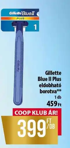 Coop Gillette Blue II Plus eldobható borotva ajánlat