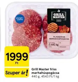 Tesco Grill Master friss marhahúspogácsa ajánlat