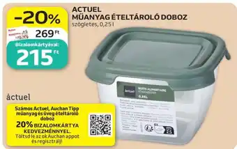 ACTUEL MŰANYAG ÉTELTÁROLÓ DOBOZ