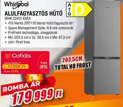 Expert Whirlpool alulfagyasztós hűtő ajánlat