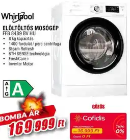Expert Whirlpool előtöltős mosógép ajánlat