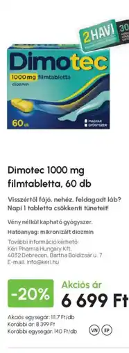 Alma Gyógyszertárak Dimotec 1000 mg filmtabletta ajánlat