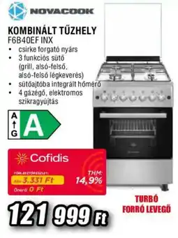 Expert Novacook kombinált tűzhely F6B40EF INX ajánlat