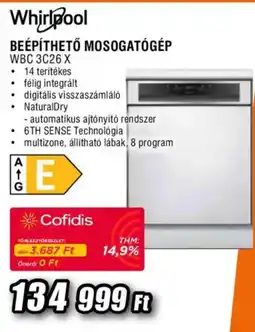 Expert Whirlpool beépíthető mosogatógép wbc 3c26 x ajánlat