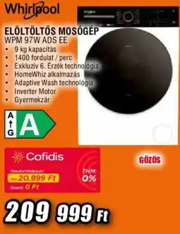 Expert Whirlpool előltöltős mosógép ajánlat