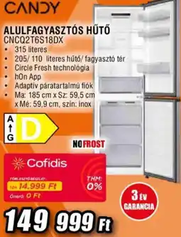 Expert Candy alulfagyasztós hűtő ajánlat