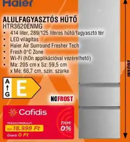 Expert Haier alulfagyasztós hűtő ajánlat