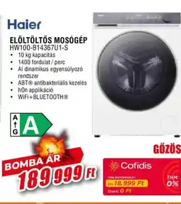 Expert Haier Elöltöltős mosógép ajánlat