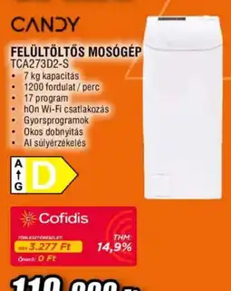 Expert Candy felültöltős mosógép ajánlat