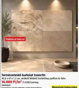 Bauhaus Természeteskő-burkolat travertin ajánlat