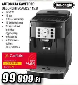 Expert Delonghi automata kávéfőző ecam22.115.b ajánlat