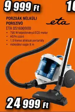 Expert eta porzsák nélküli porszívó ajánlat