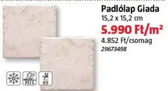 Bauhaus Padlólap Giada ajánlat