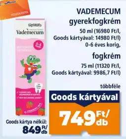 Goods Market Vademecum gyerekfogkrém ajánlat
