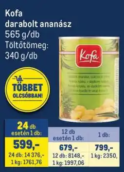 Metro KOFA DARABOLT ANANÁSZ ajánlat