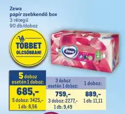 Metro Zewa papír zsebkendő box ajánlat