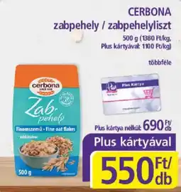 PlusMarket Cerbona zabpehely ajánlat