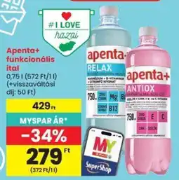 Spar apenta+ funkcionális ital ajánlat