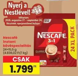 Spar Nescafe instant kávéspecialitás ajánlat