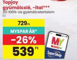 Spar Topjoy gyümölcslé ajánlat