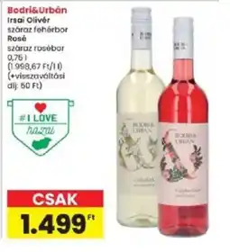 Interspar Bodri&Urbán száraz fehérbor ajánlat