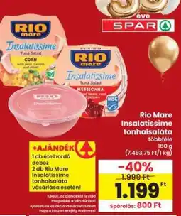 Interspar RIO MARE Insalatissime tonhalsaláta ajánlat
