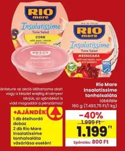Spar Rio Mare Insalatissime tonhalsaláta ajánlat