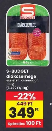 Interspar S-BUDGET diákcsemege ajánlat