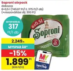 Spar Soproni sör ajánlat