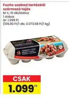 Interspar Fuchs szabad tartásból származó tojás ajánlat